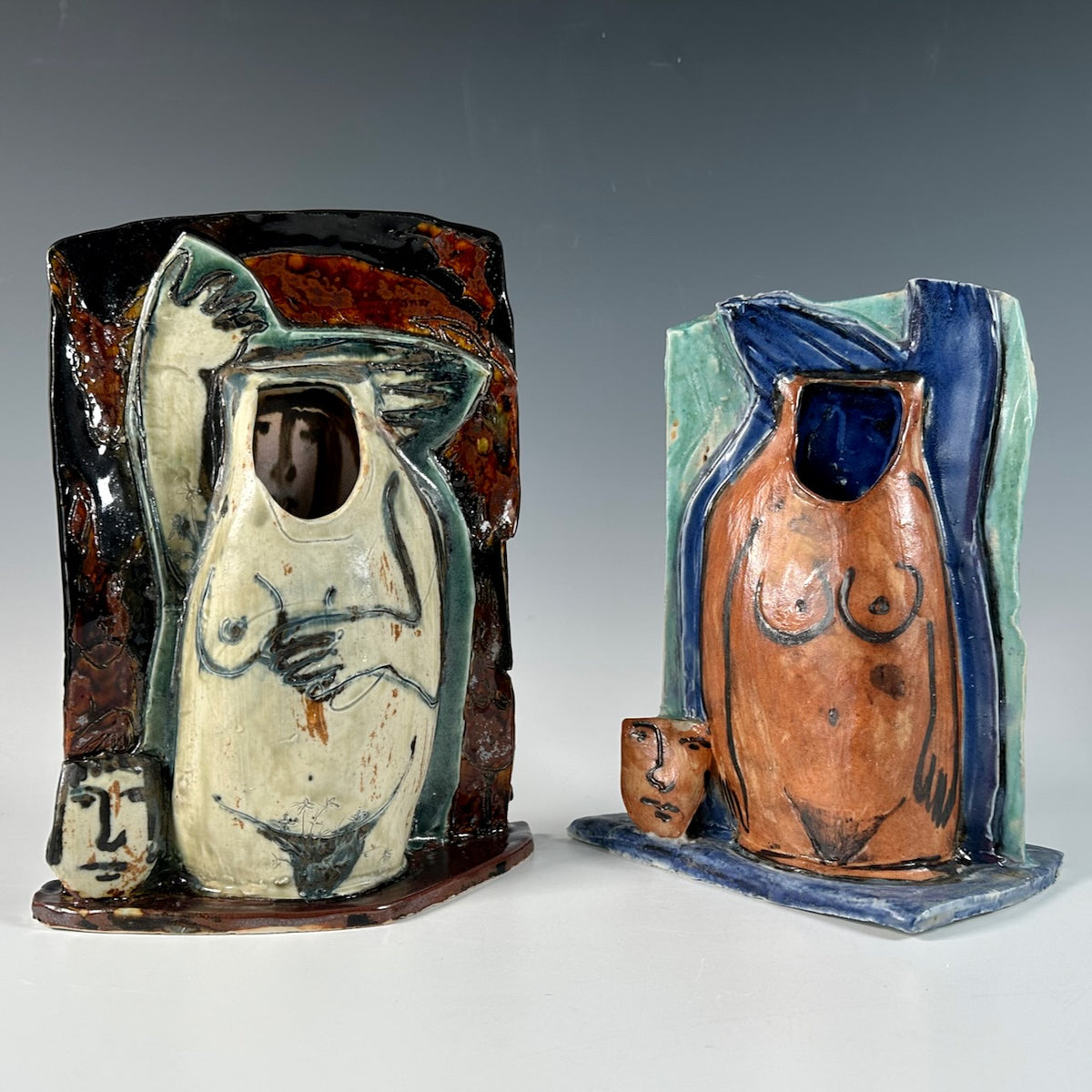 Mike Norman narrative vase, 1 of 2