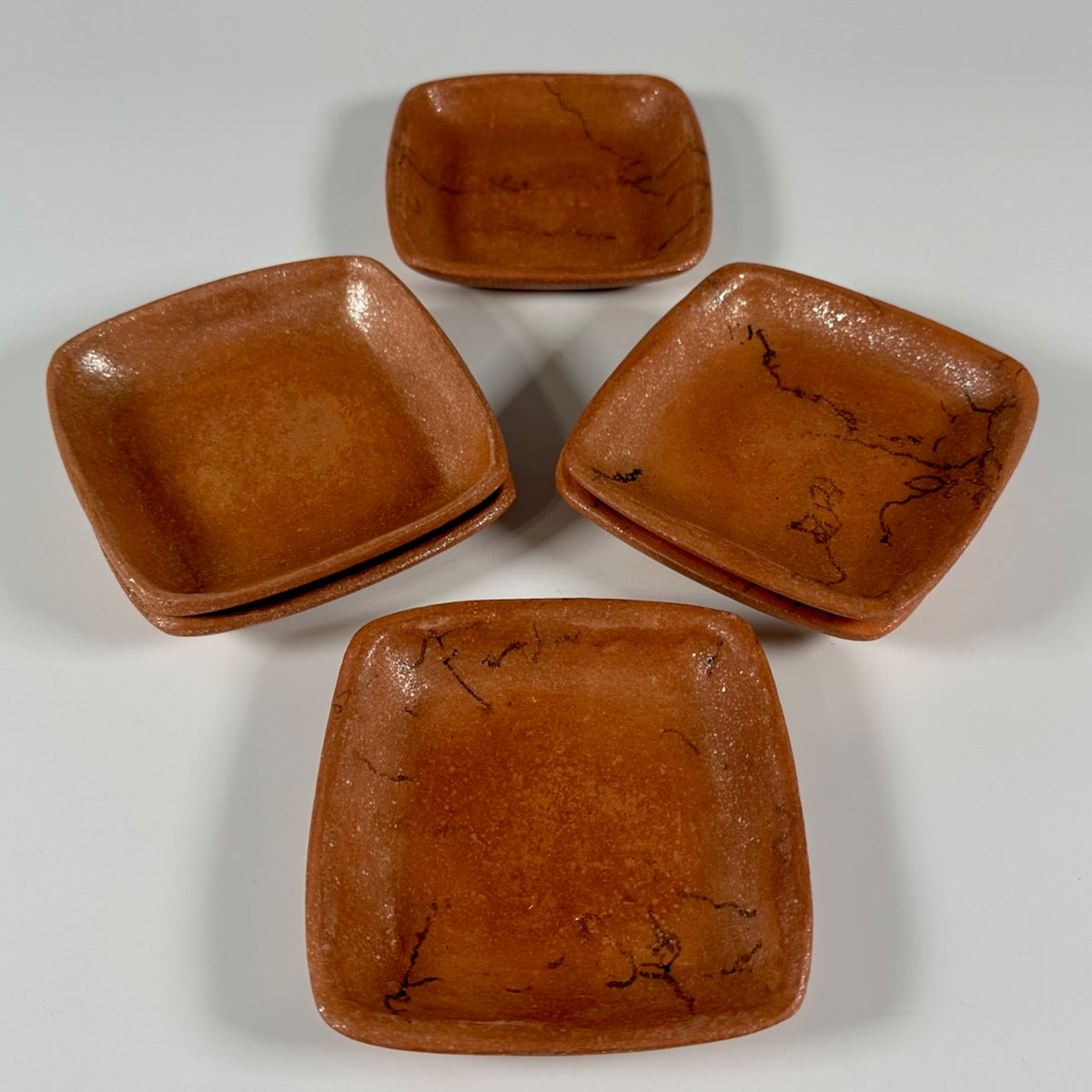 Lee Onstott micaceous horseradish plates, set of 6