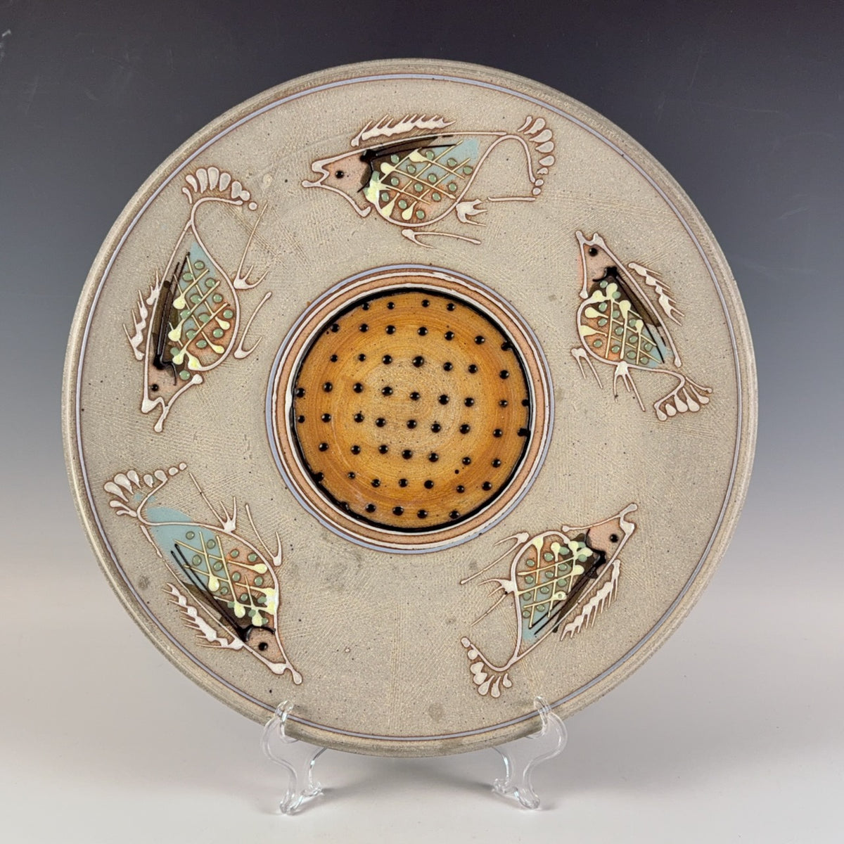 Donn Hedman large platter with fish motif